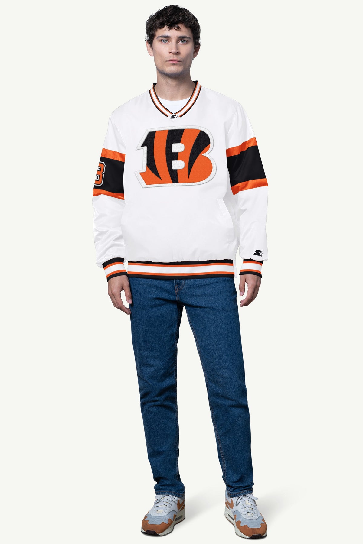 MENS CINCINNATI BENGALS SIGNAL COLLAR PULLOVER