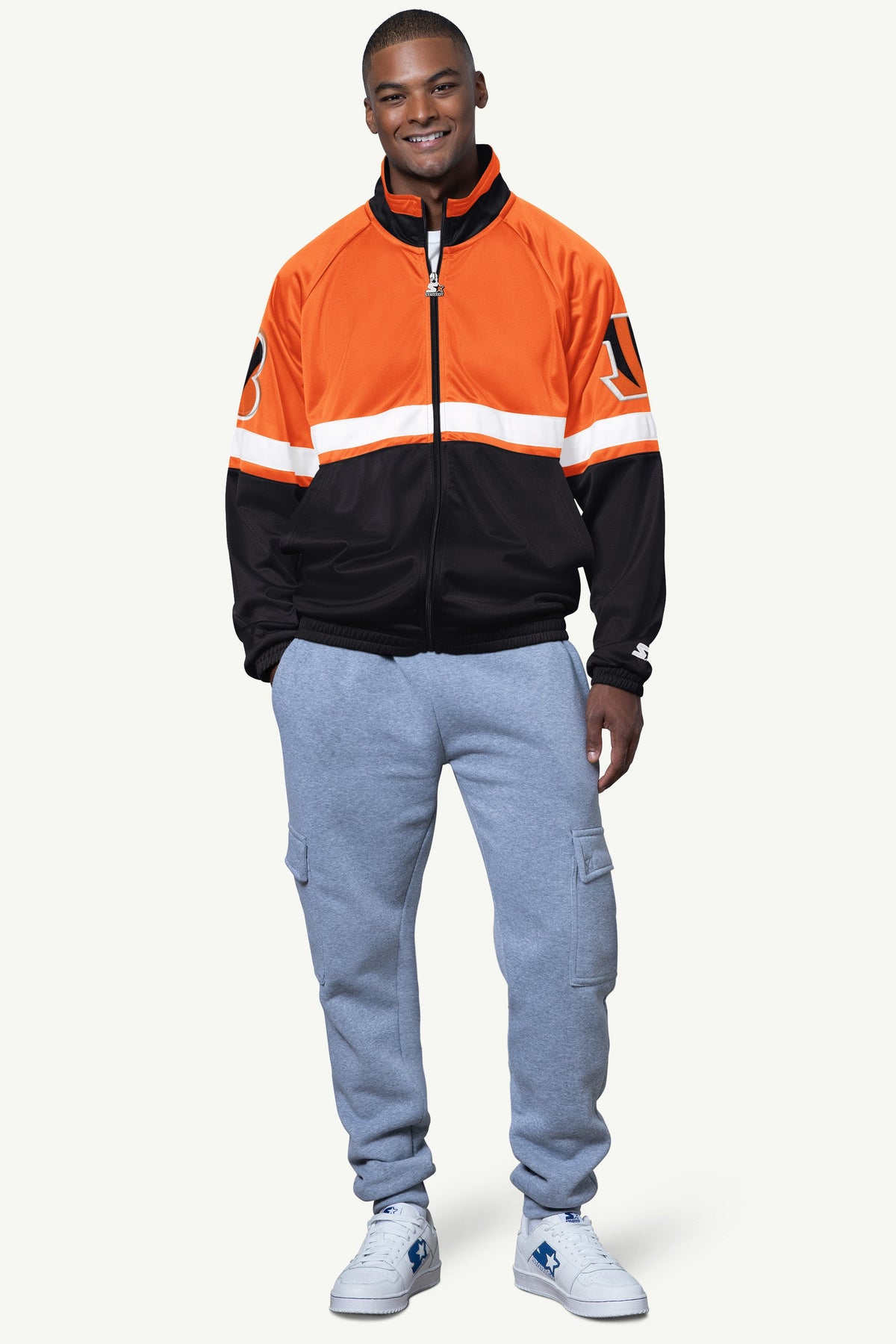 MENS CINCINNATI BENGALS VETERAN TRACK JACKET