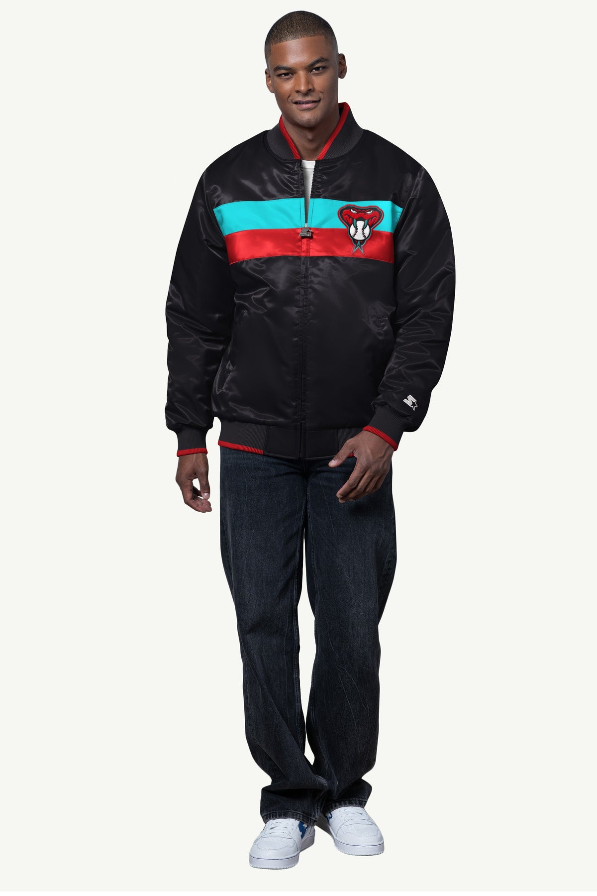 MENS ARIZONA DIAMONDBACKS AMBASSADOR SATIN VARSITY JACKET