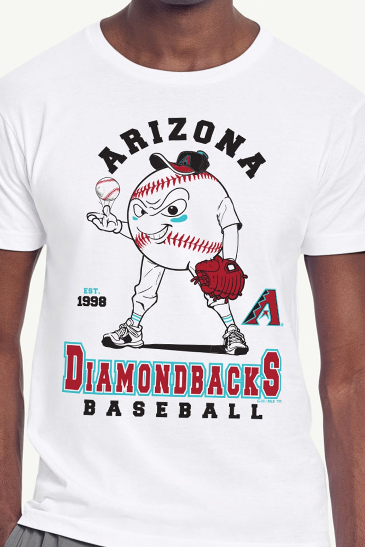 MENS ARIZONA DIAMONDBACKS BASEBALL CHARACTER SHORT SLEEVE T SHIRT
