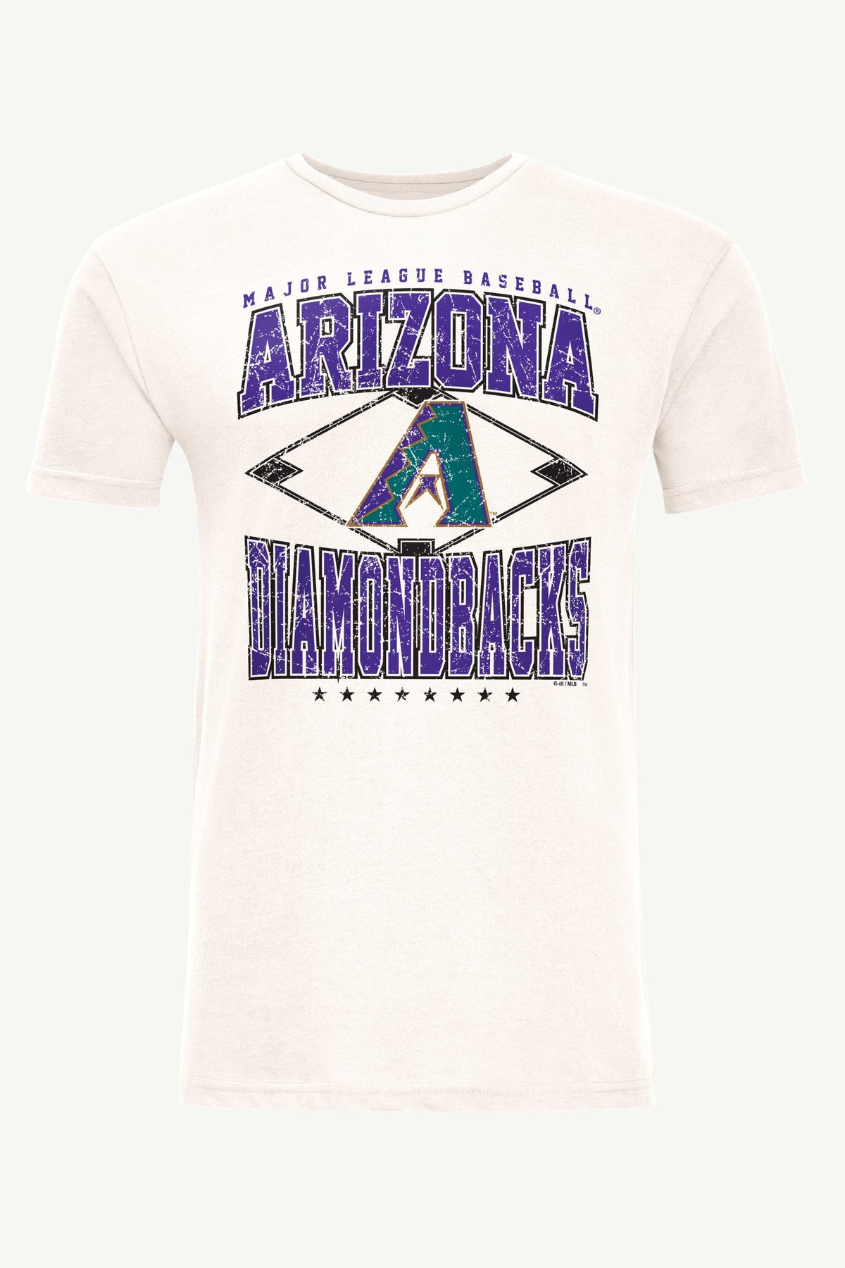 MENS ARIZONA DIAMONDBACKS DISTRESSED COOPERSTOWN DIAMOND SHORT SLEEVE T SHIRT
