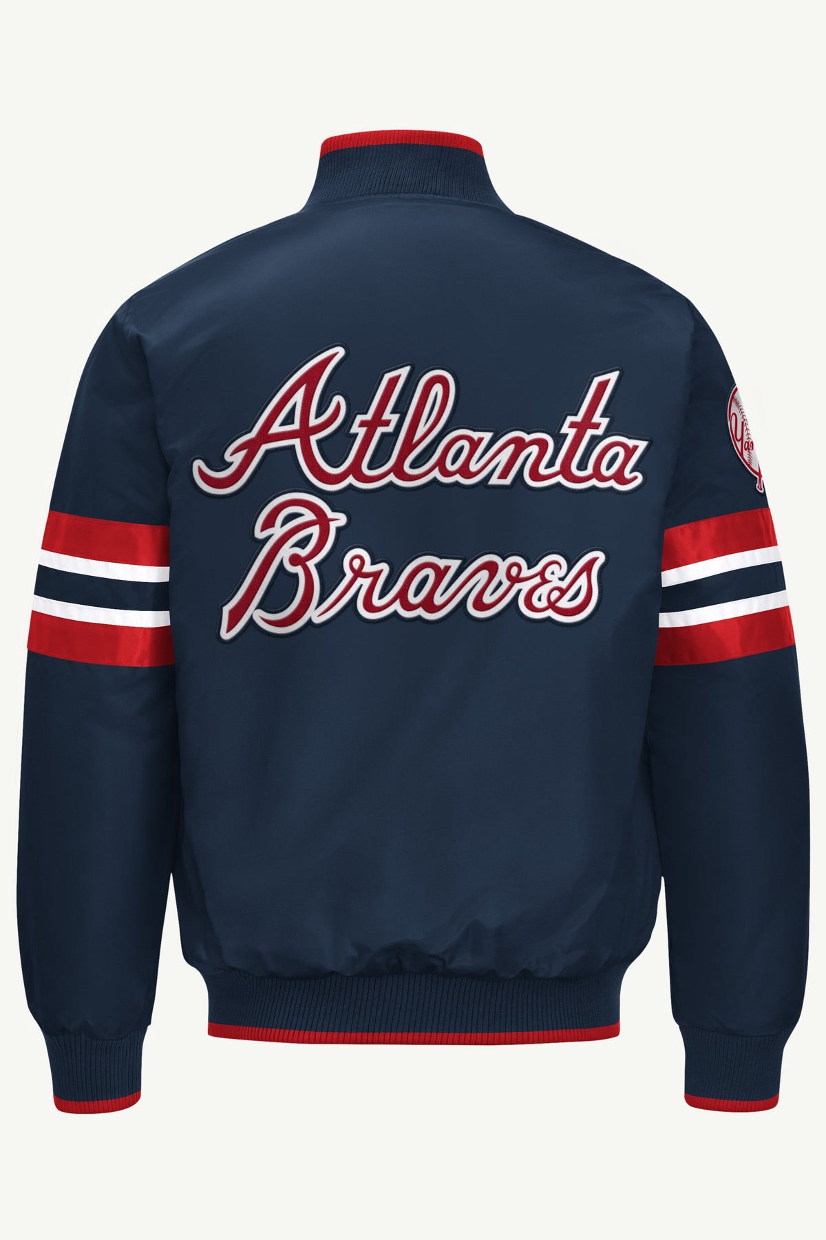 MENS ATLANTA BRAVES SATIN VARSITY JACKET