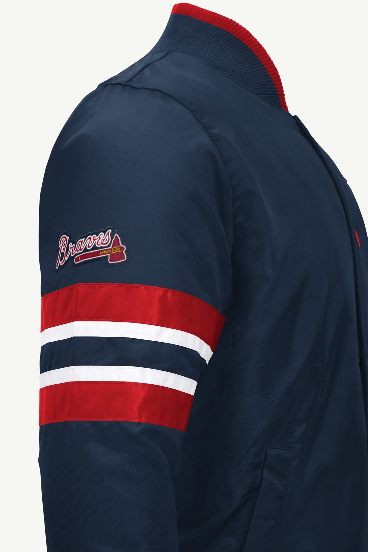 MENS ATLANTA BRAVES SATIN VARSITY JACKET
