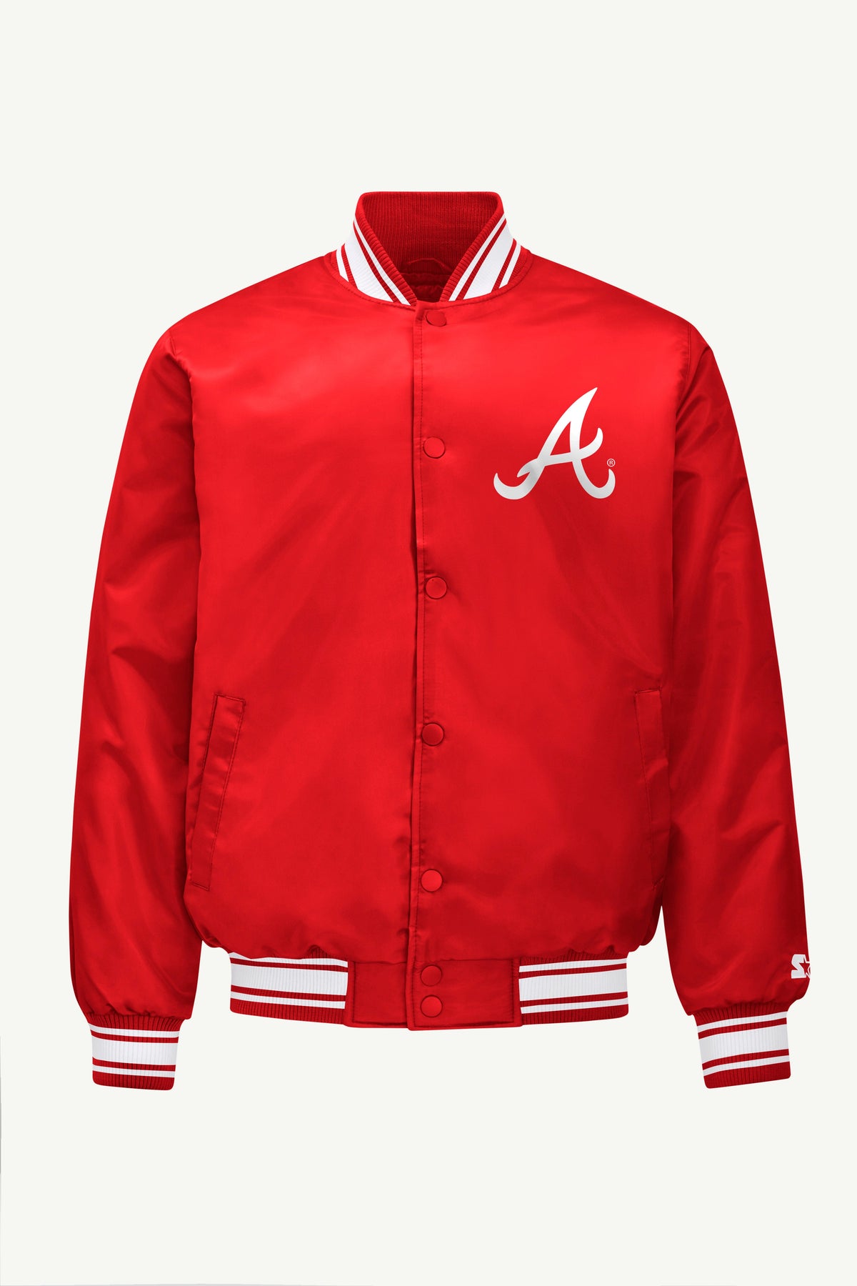 MENS ATLANTA BRAVES SATIN VARSITY JACKET