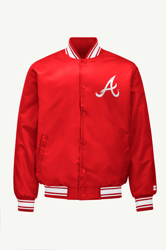 MENS ATLANTA BRAVES SATIN VARSITY JACKET