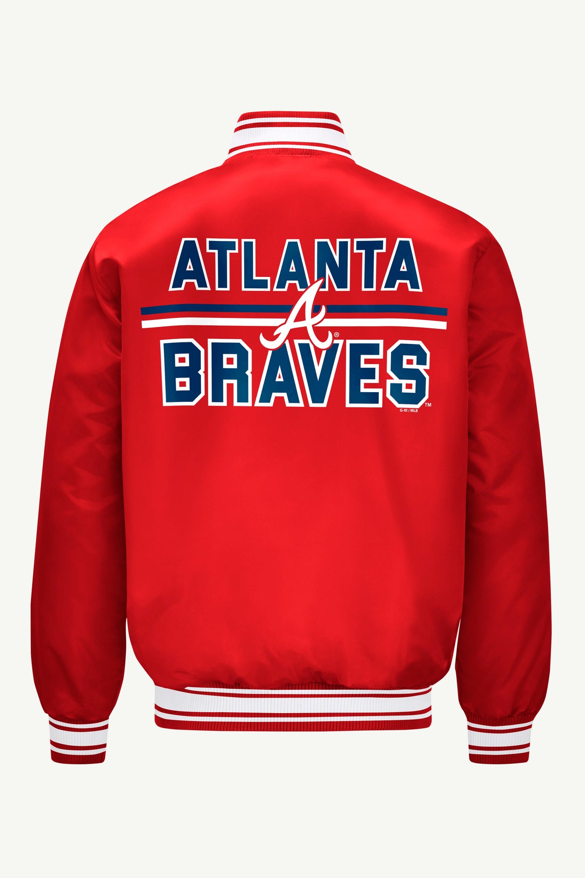 MENS ATLANTA BRAVES SATIN VARSITY JACKET