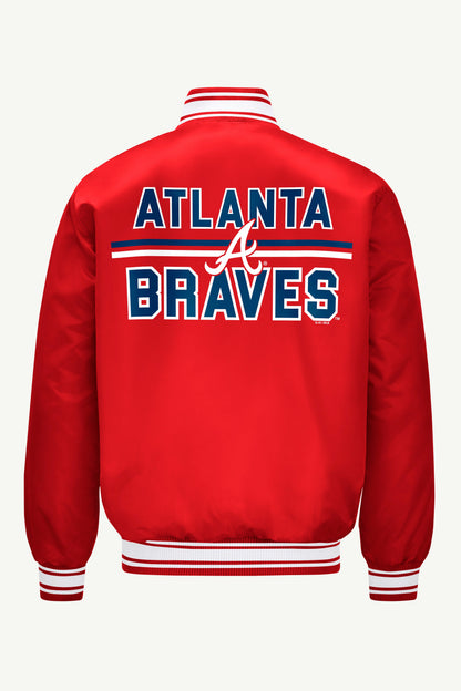 MENS ATLANTA BRAVES SATIN VARSITY JACKET