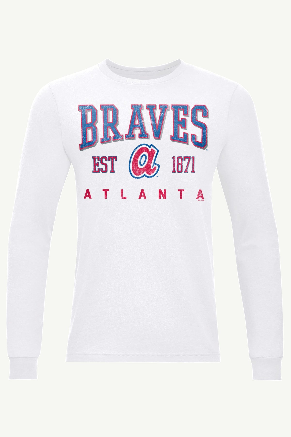 MENS ATLANTA BRAVES RETRO LONG SLEEVE T SHIRT