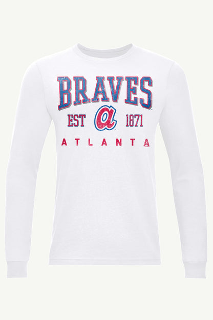 MENS ATLANTA BRAVES RETRO LONG SLEEVE T SHIRT