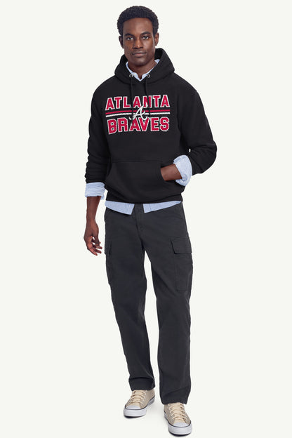 MENS ATLANTA BRAVES MESH LOOK HOODIE