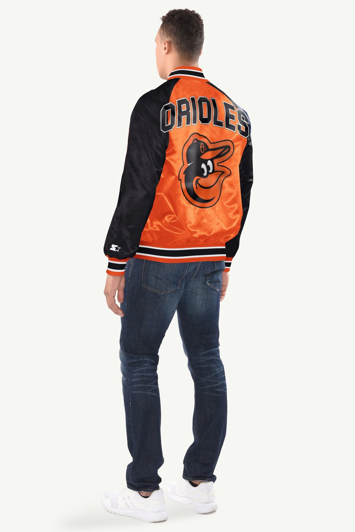 MENS BALTIMORE ORIOLES INDUCTEE SATIN VARSITY JACKET