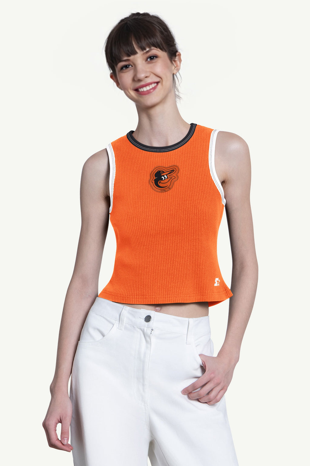 WOMENS BALTIMORE ORIOLES PLAY THE BALL CROP TANK