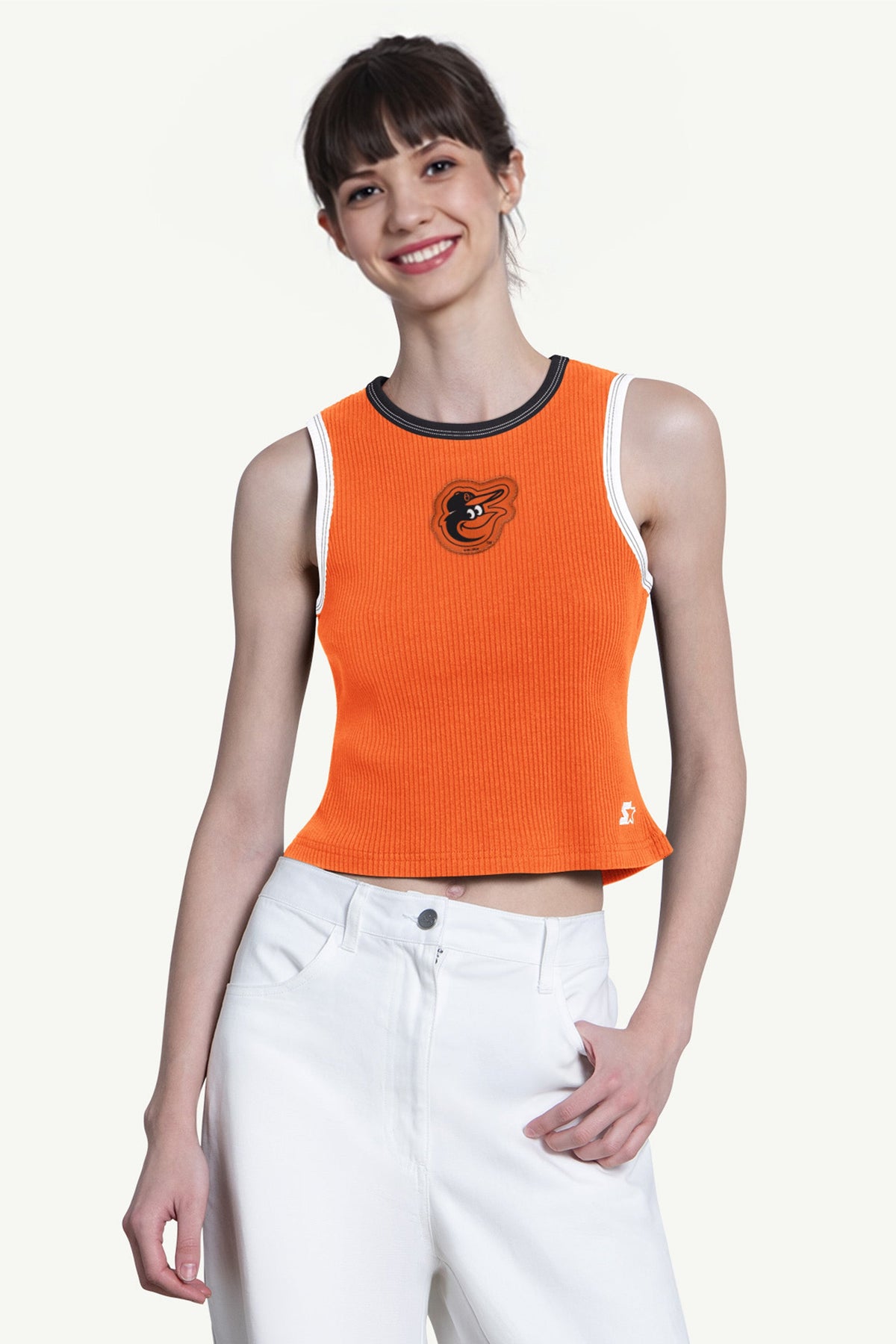 WOMENS BALTIMORE ORIOLES PLAY THE BALL CROP TANK