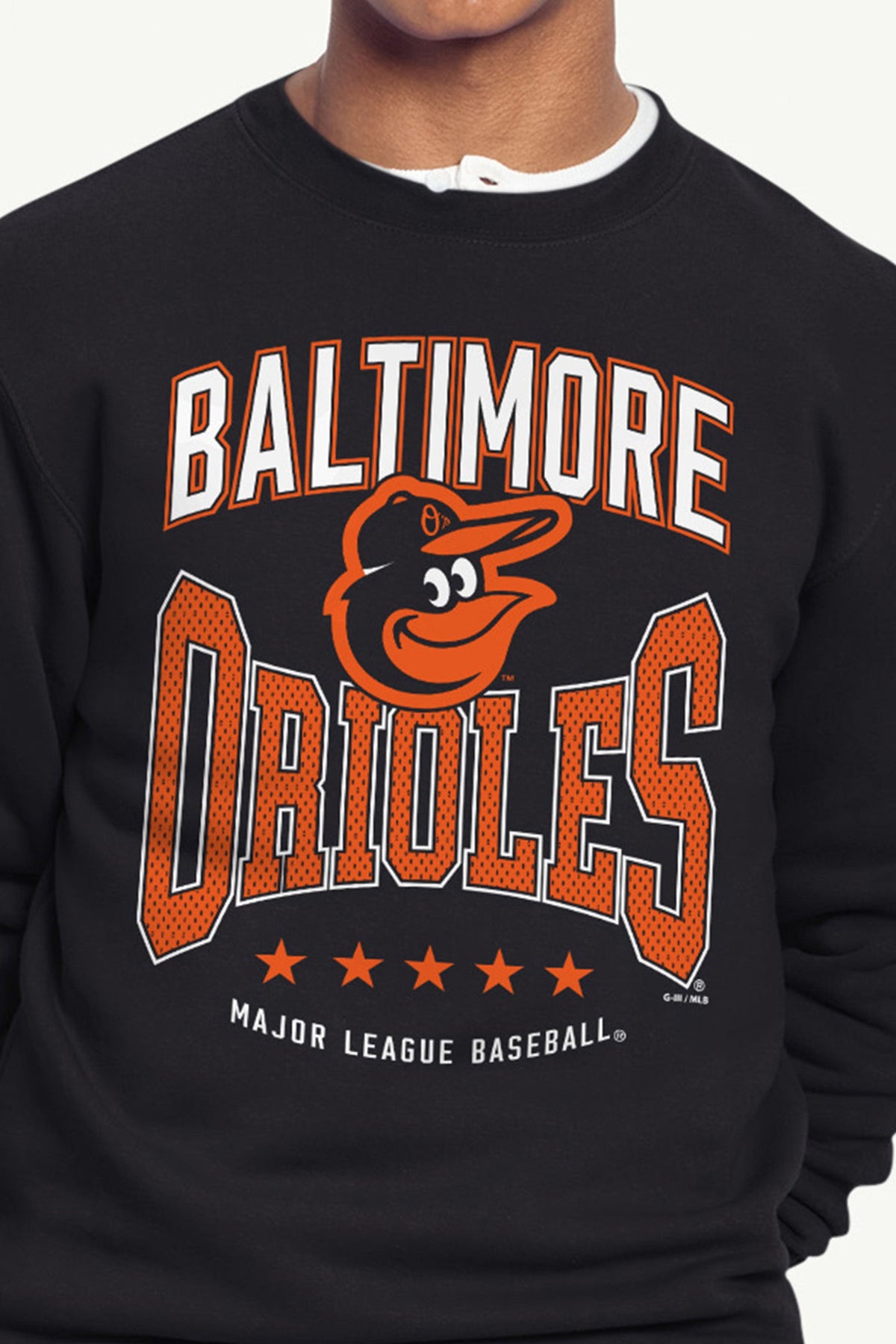MENS BALTIMORE ORIOLES CENTER SQUEEZE SWEATSHIRT