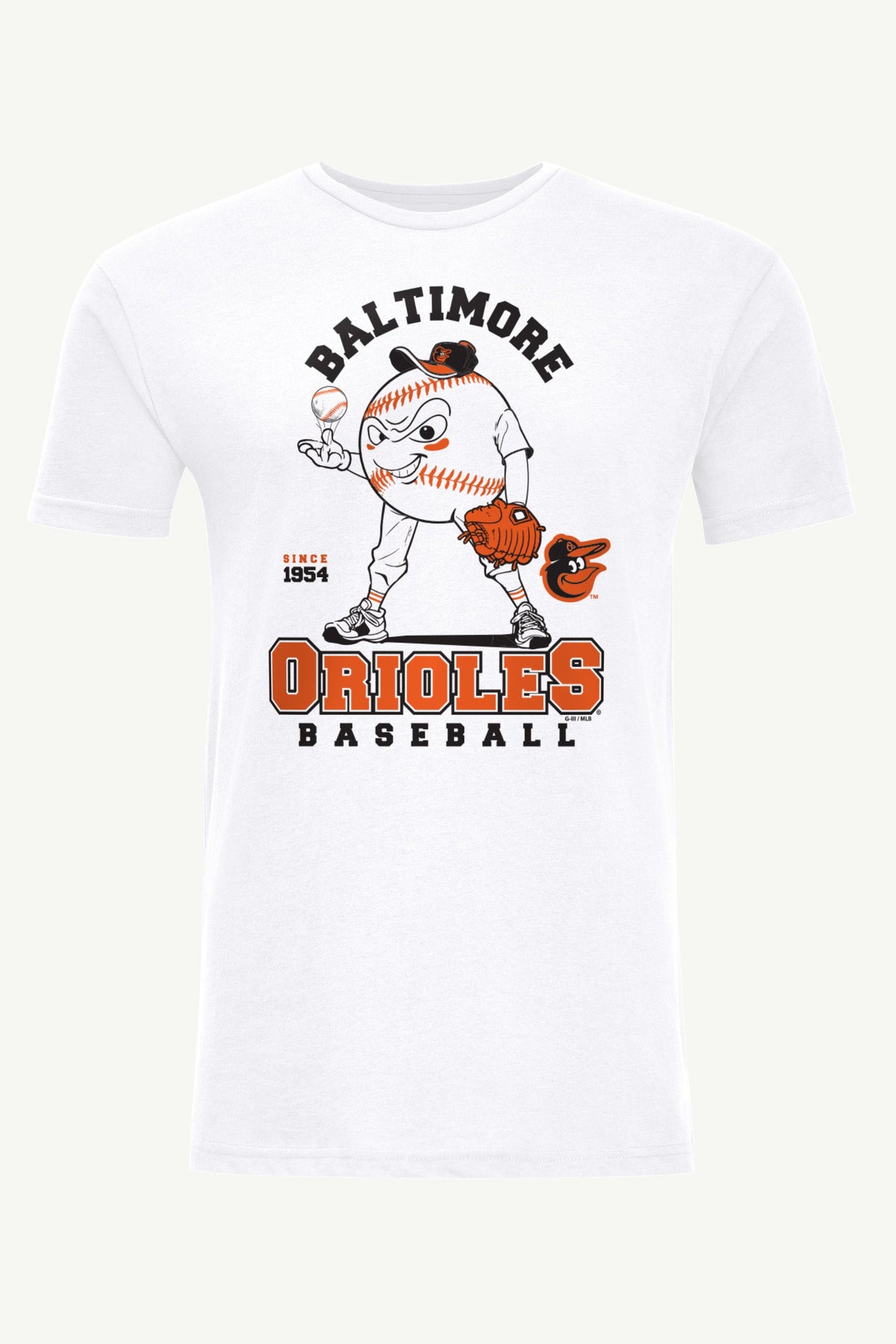 MENS BALTIMORE ORIOLES BASEBALL CHARACTER SHORT SLEEVE T SHIRT