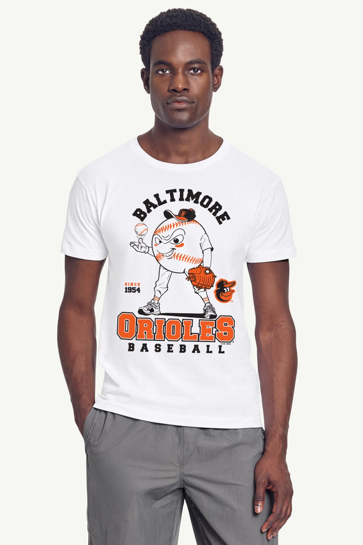 MENS BALTIMORE ORIOLES BASEBALL CHARACTER SHORT SLEEVE T SHIRT