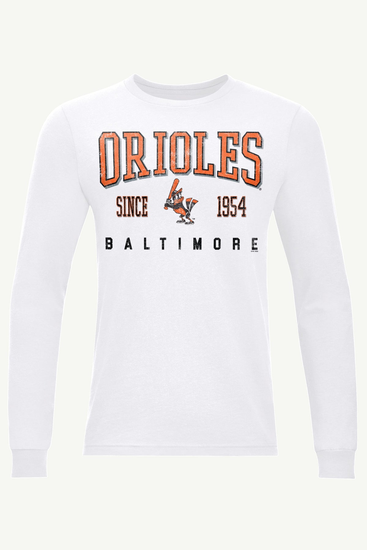 MENS BALTIMORE ORIOLES RETRO LONG SLEEVE T SHIRT