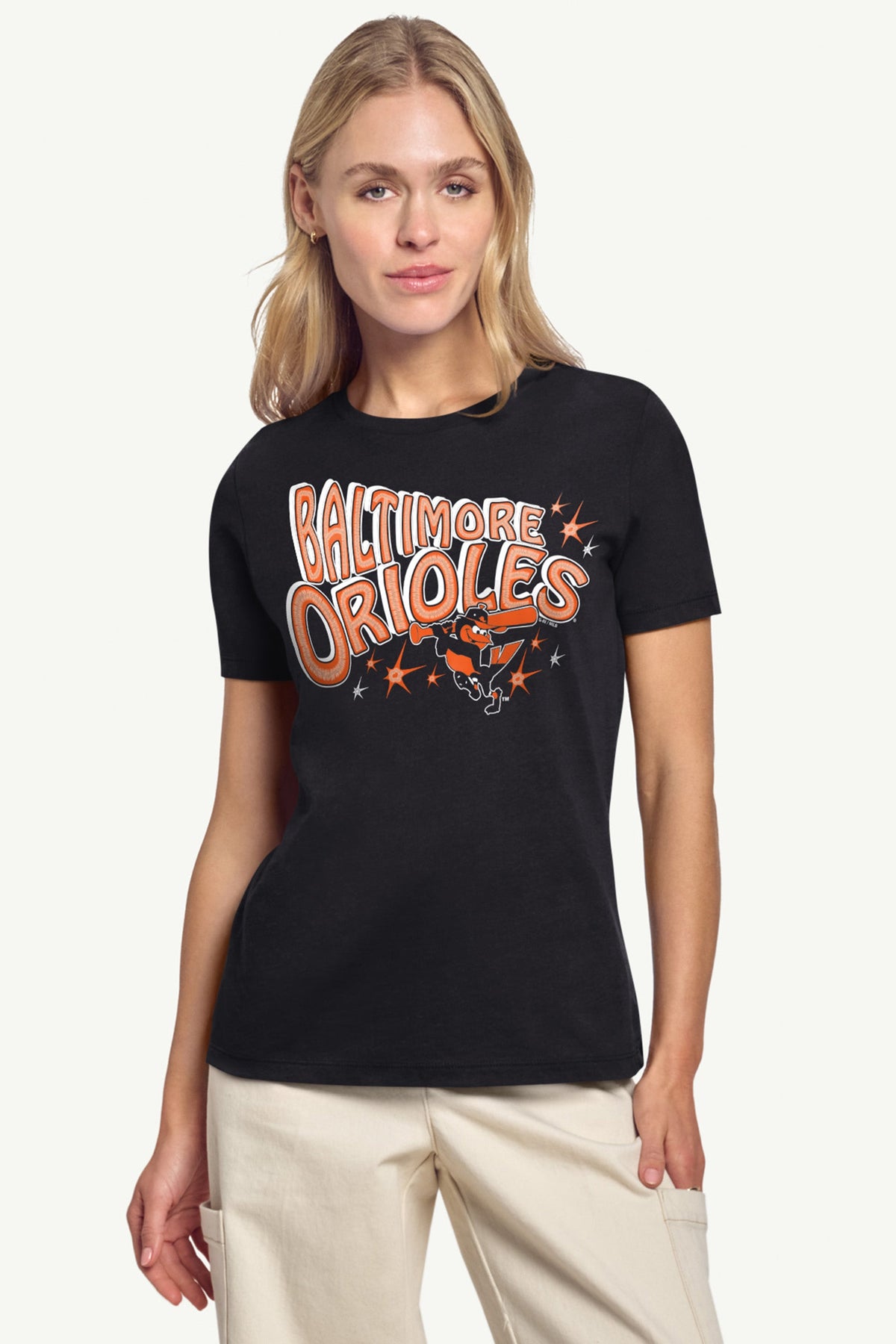 WOMENS BALTIMORE ORIOLES FIREWORKS T SHIRT