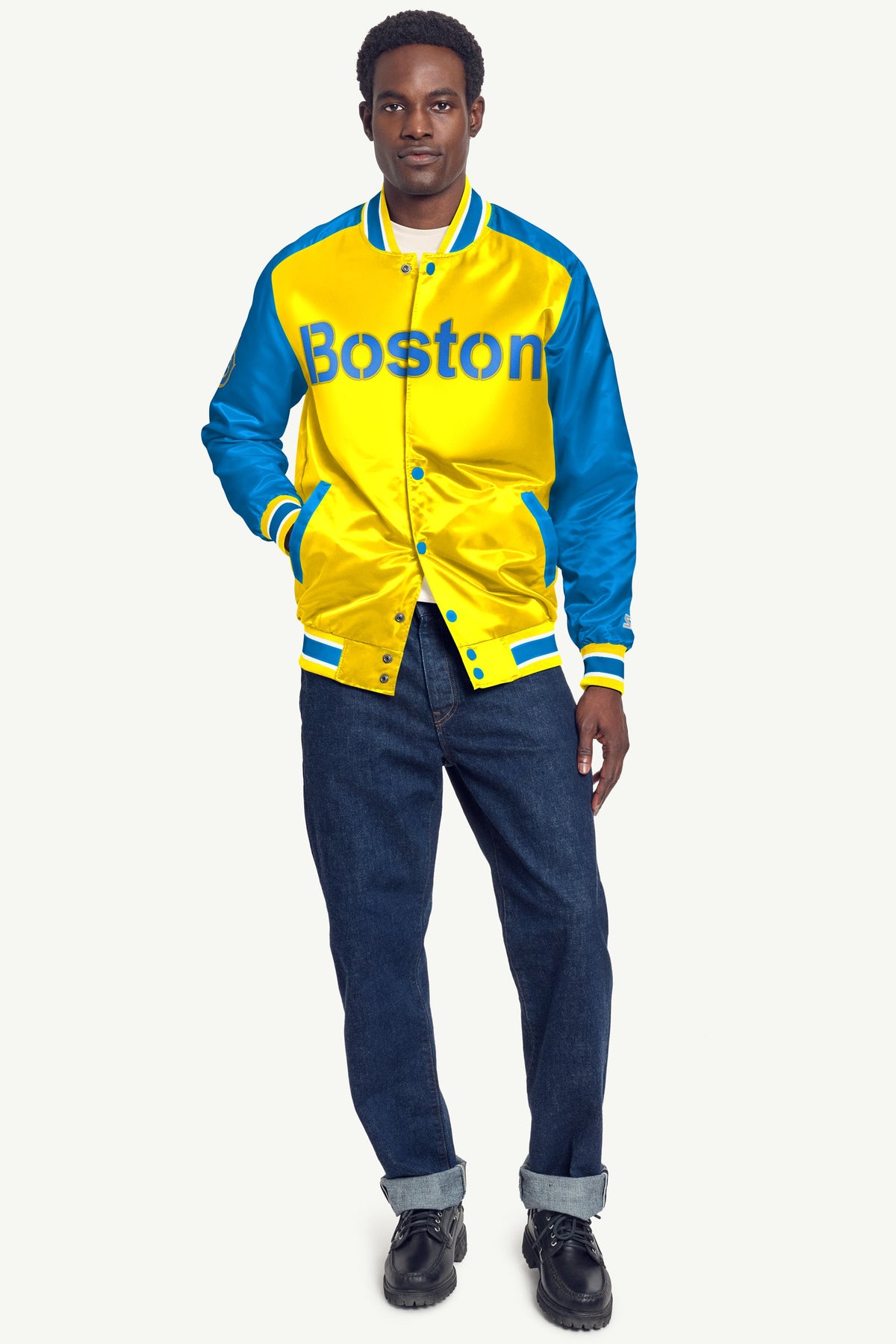 MENS BOSTON RED SOX SATIN VARSITY JACKET