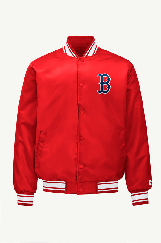 MENS BOSTON RED SOX SATIN VARSITY JACKET