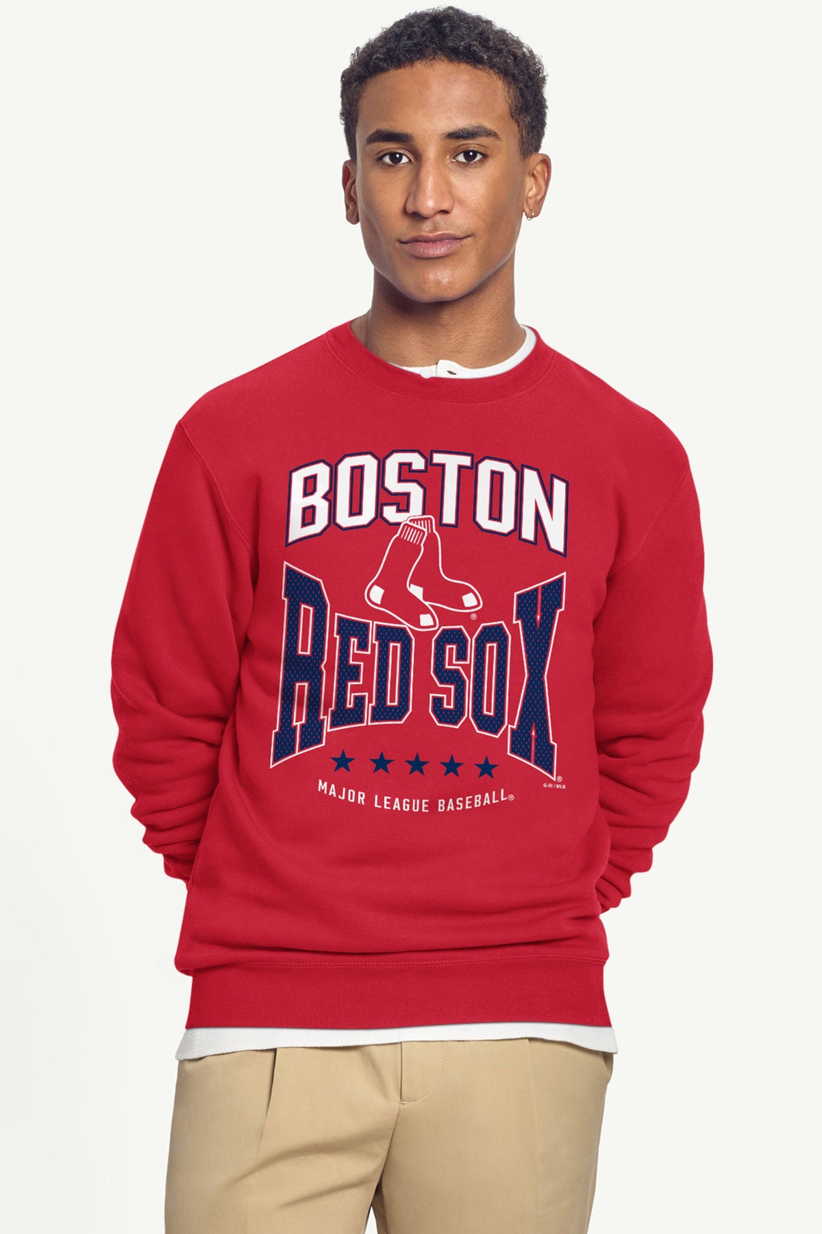 MENS BOSTON RED SOX CENTER SQUEEZE SWEATSHIRT