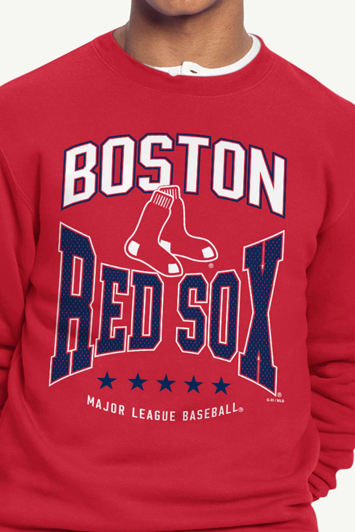 MENS BOSTON RED SOX CENTER SQUEEZE SWEATSHIRT