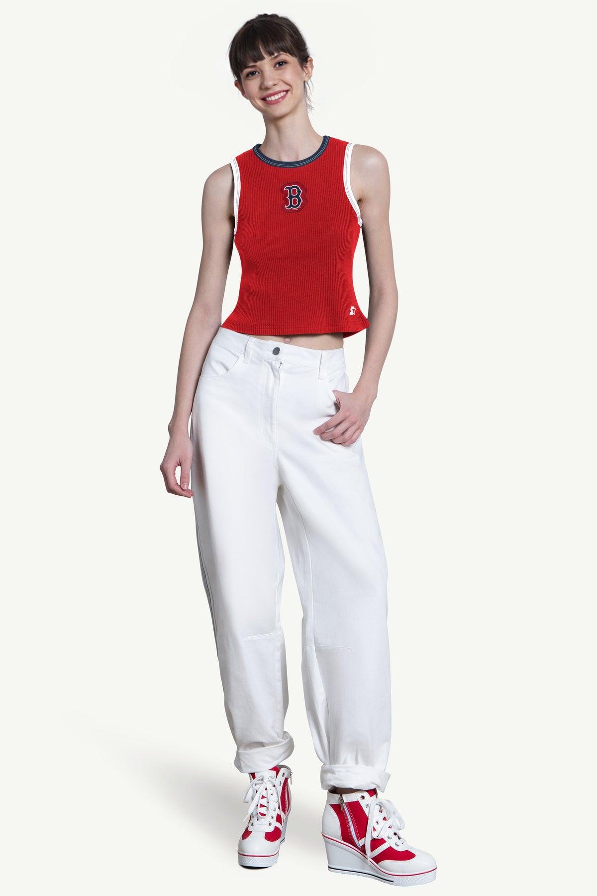 WOMENS BOSTON RED SOX PLAY THE BALL CROP TANK