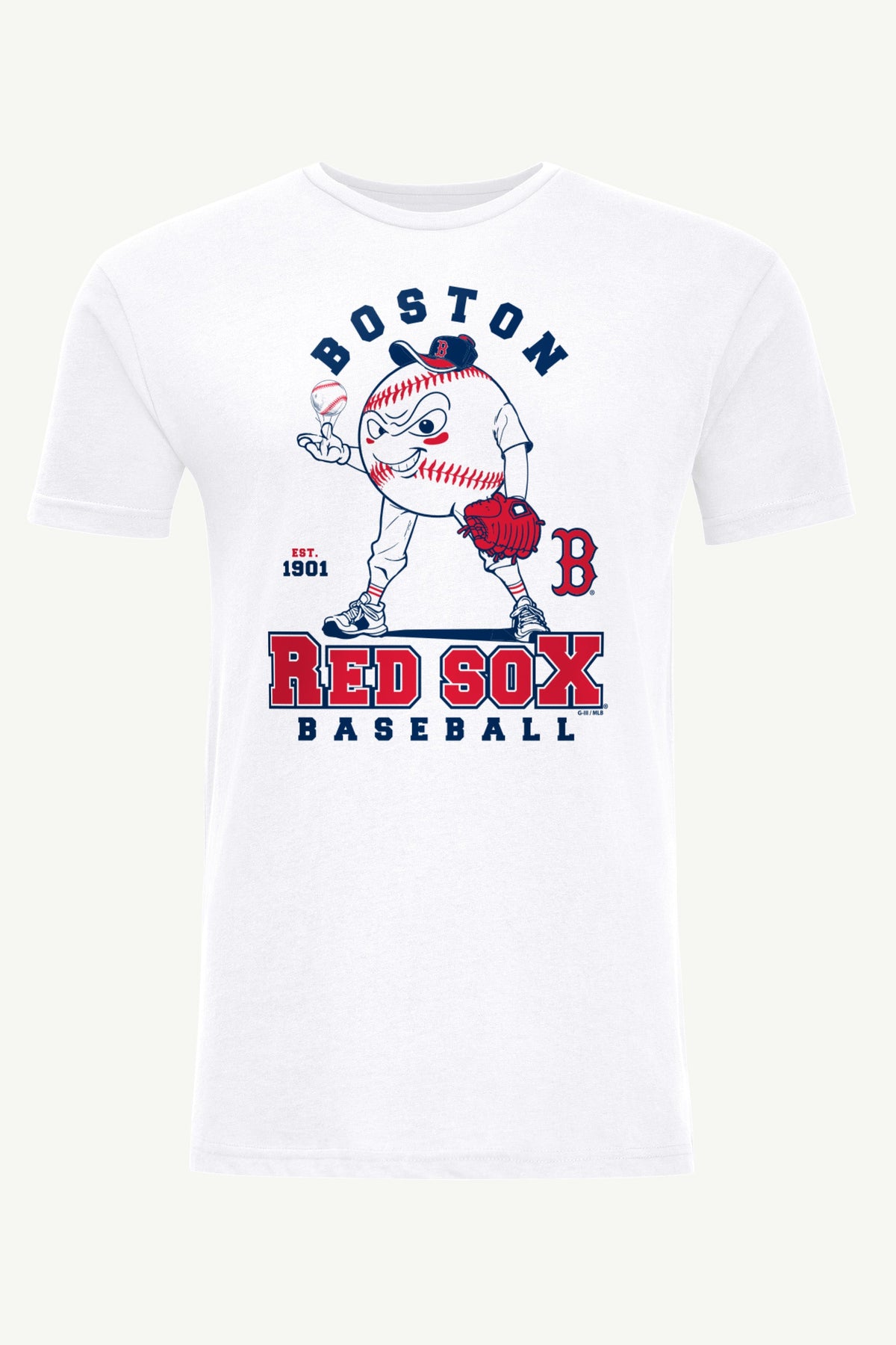 MENS BOSTON RED SOX BASEBALL CHARACTER SHORT SLEEVE T SHIRT