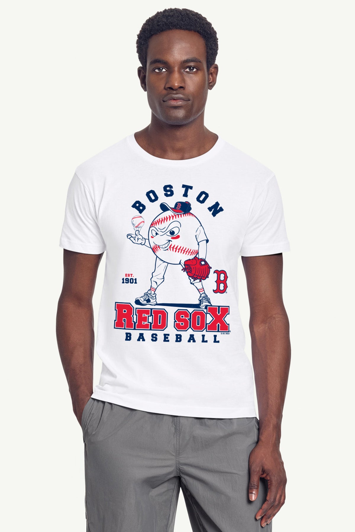 MENS BOSTON RED SOX BASEBALL CHARACTER SHORT SLEEVE T SHIRT