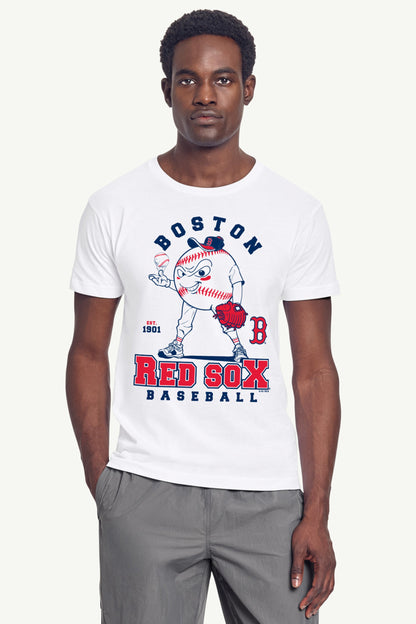 MENS BOSTON RED SOX BASEBALL CHARACTER SHORT SLEEVE T SHIRT