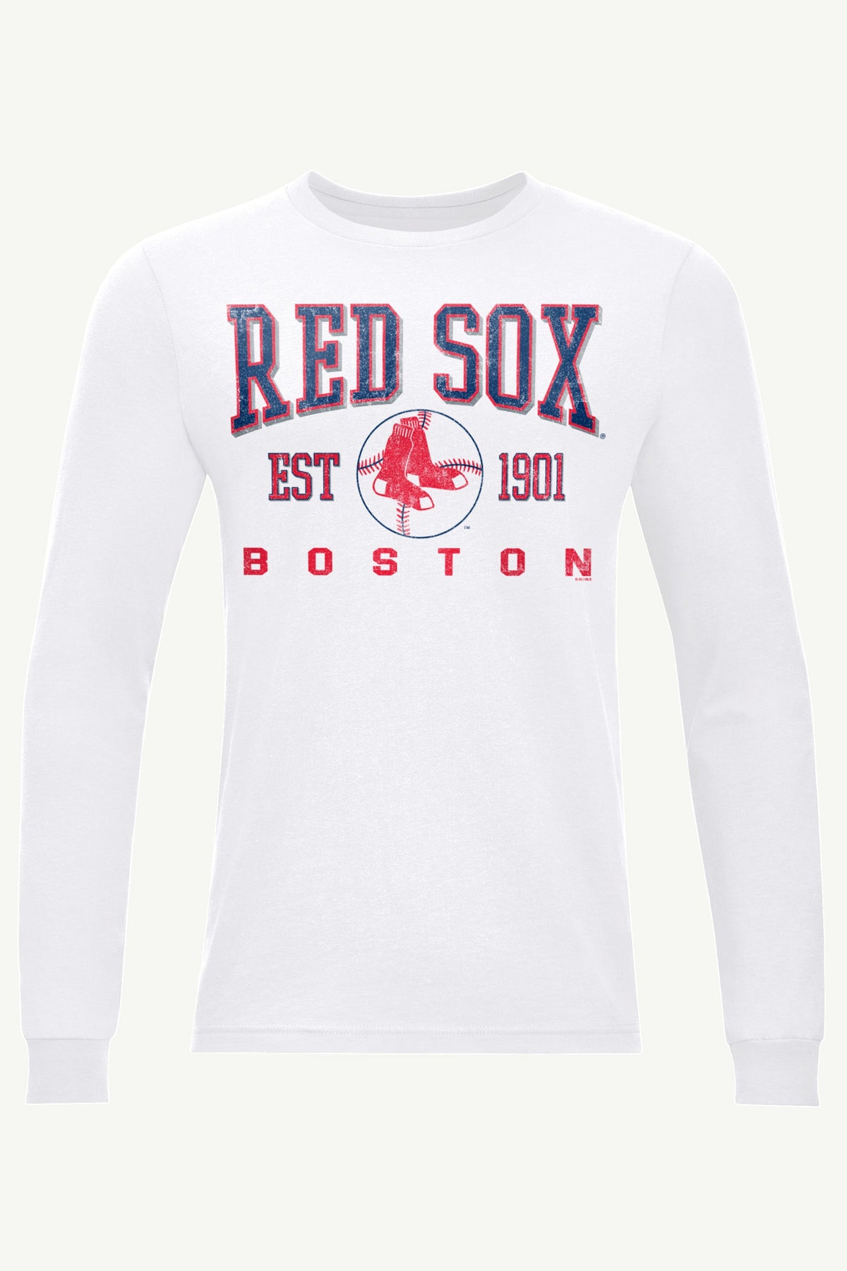 MENS BOSTON RED SOX RETRO LONG SLEEVE T SHIRT