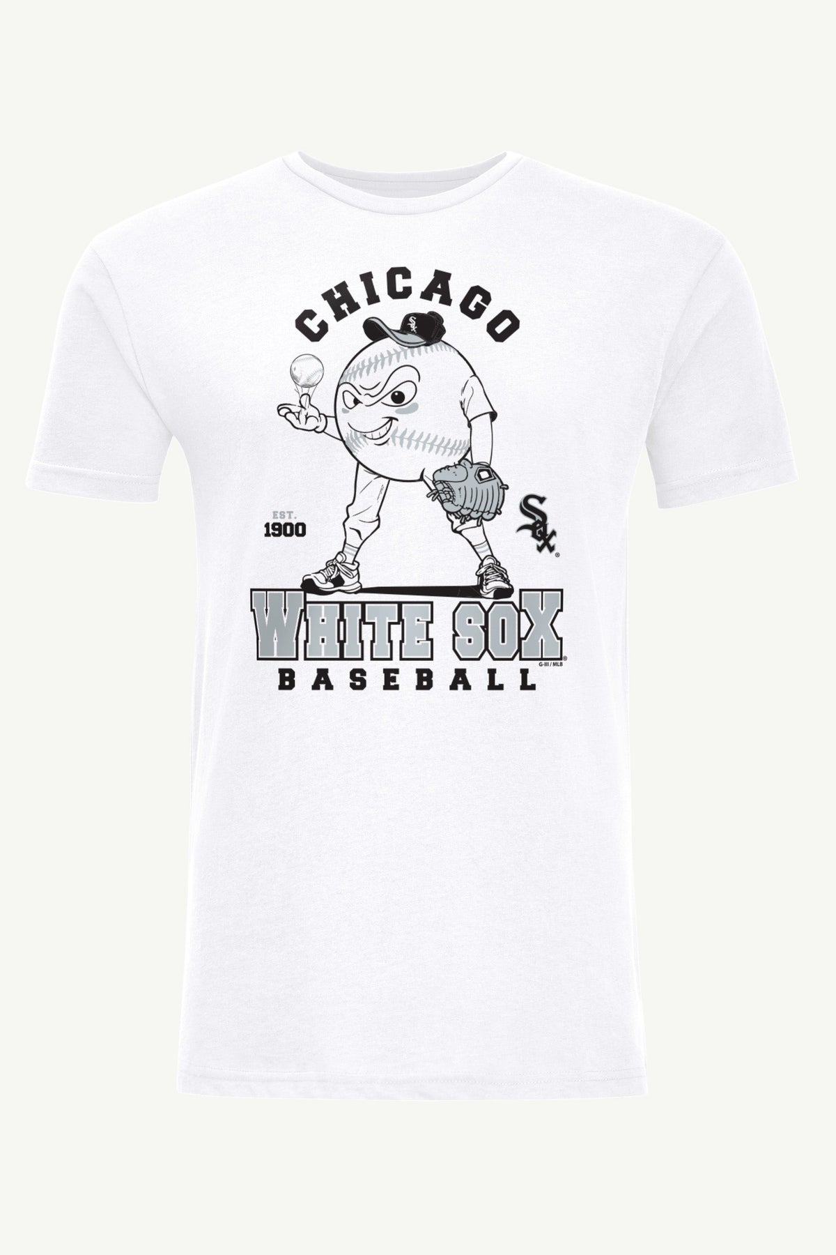 MENS CHICAGO WHITE SOX  BASEBALL CHARACTER SHORT SLEEVE T SHIRT