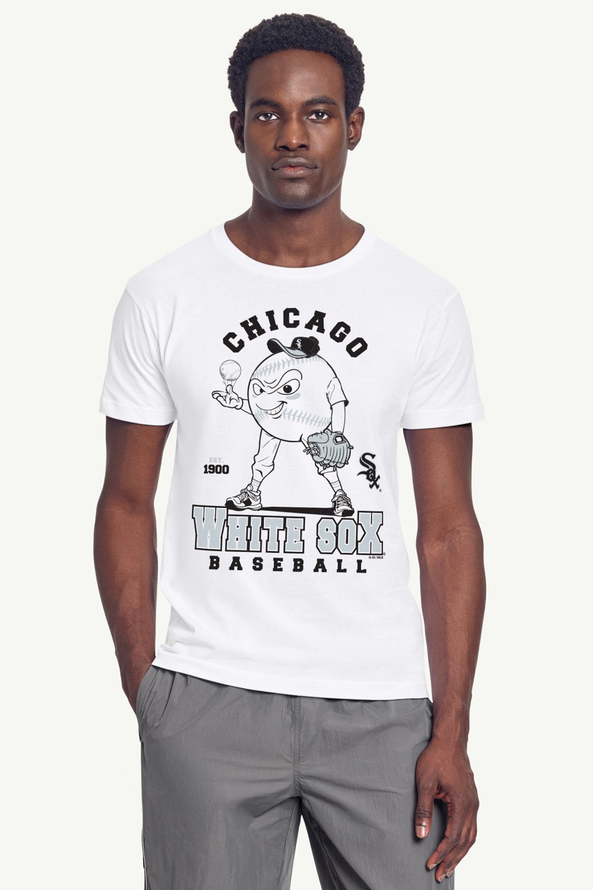 MENS CHICAGO WHITE SOX  BASEBALL CHARACTER SHORT SLEEVE T SHIRT