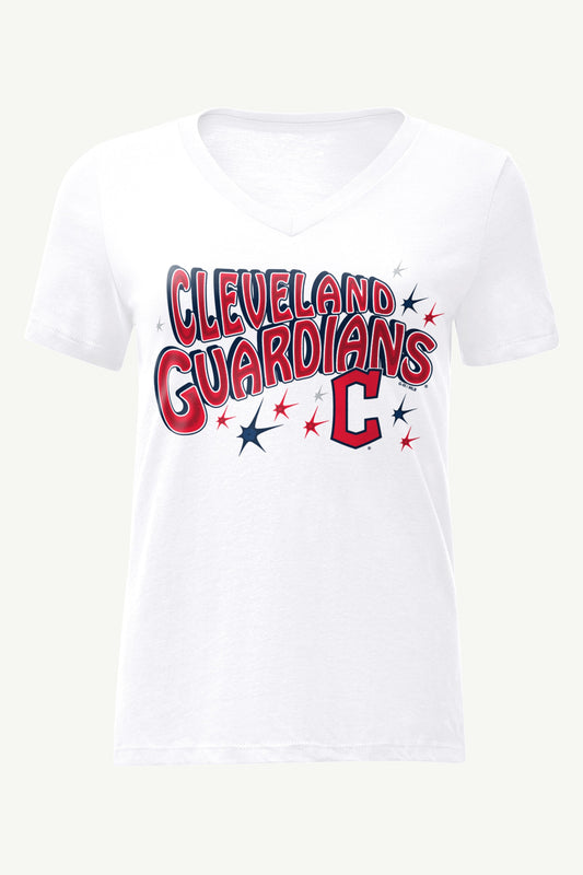 WOMENS CLEVELAND GUARDIANS FIREWORKS V NECK T SHIRT
