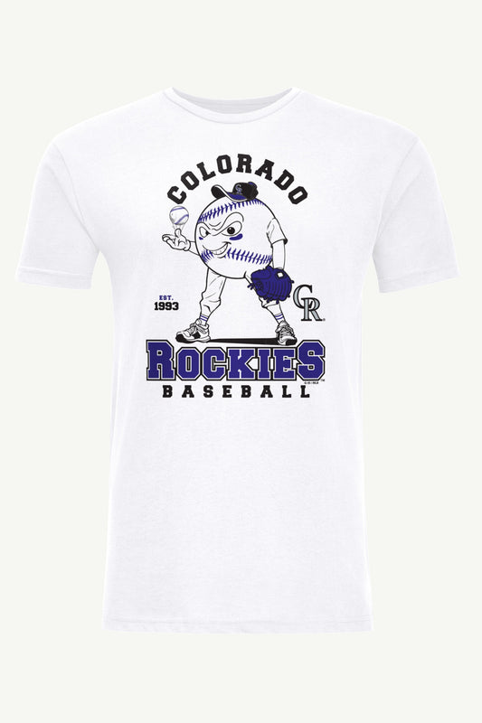 MENS COLORADO ROCKIES BASEBALL CHARACTER SHORT SLEEVE T SHIRT
