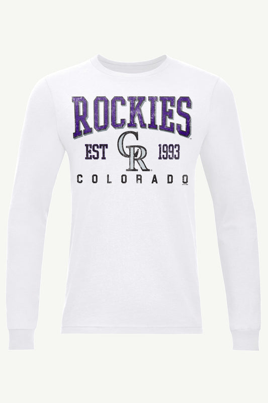MENS COLORADO ROCKIES RETRO LONG SLEEVE T SHIRT