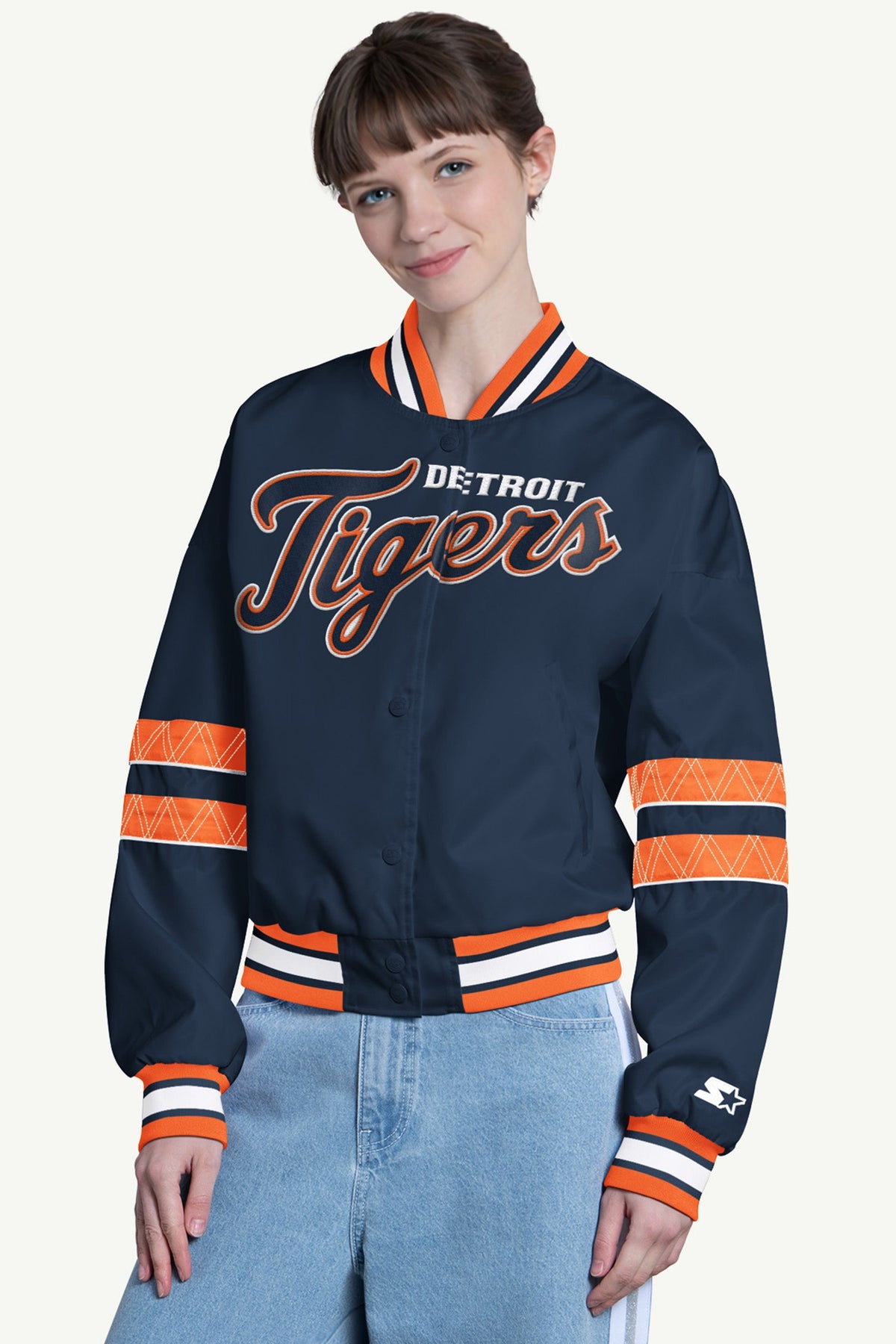 WOMENS DETROIT TIGERS INTERCEPTION VARSITY JACKET
