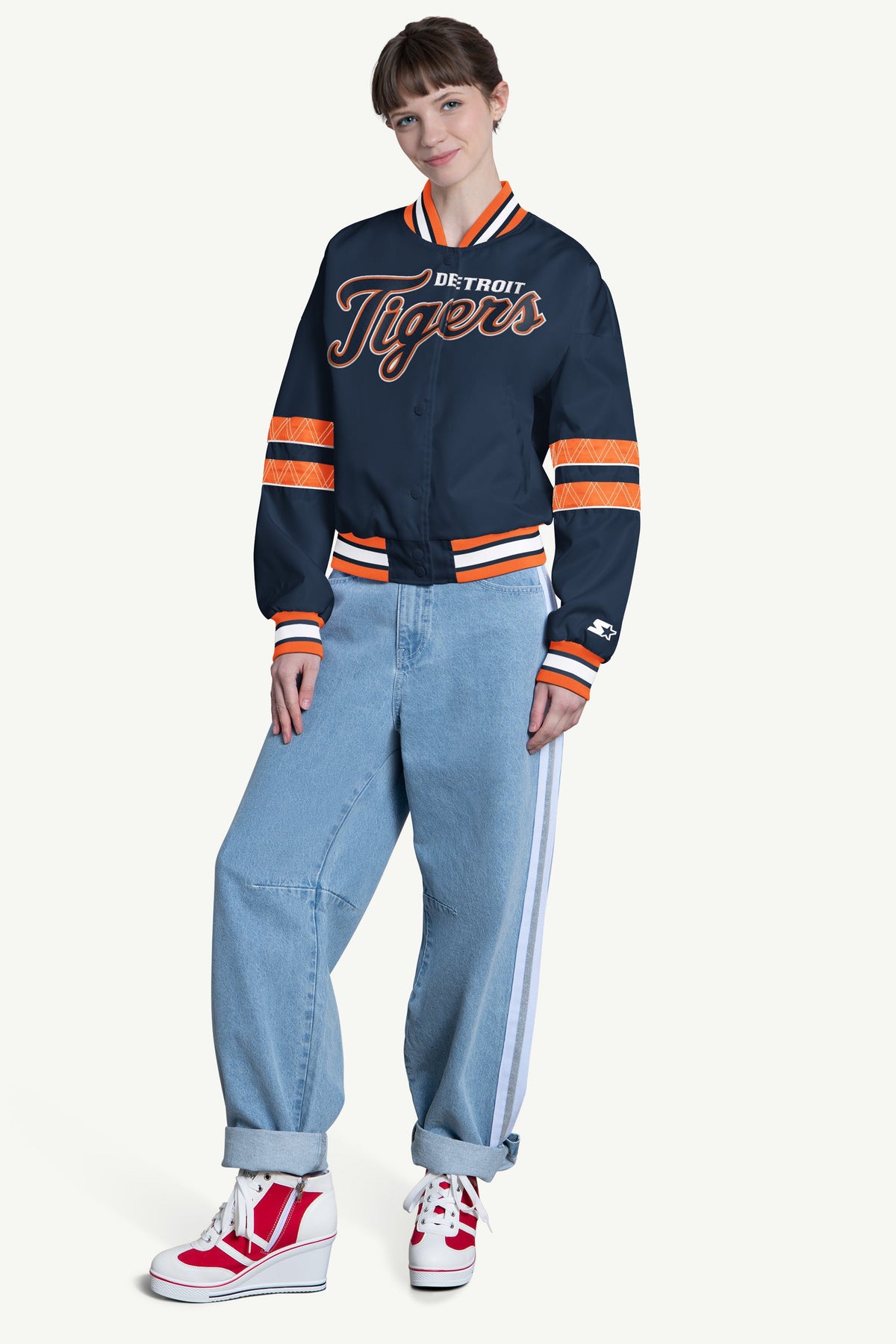 WOMENS DETROIT TIGERS INTERCEPTION VARSITY JACKET