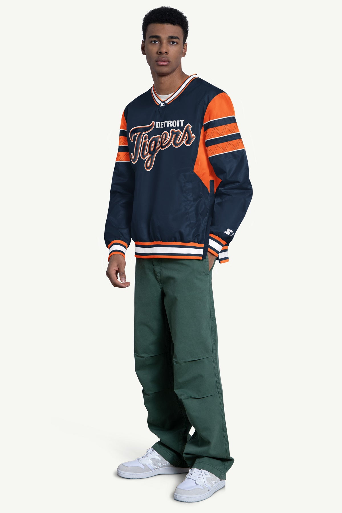 MENS DETROIT TIGERS ENFORCER V-NECK PULLOVER JACKET