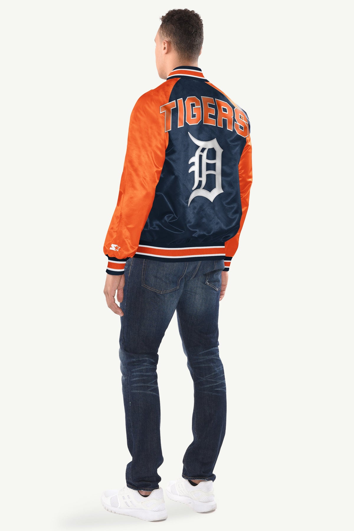 MENS DETROIT TIGERS INDUCTEE SATIN VARSITY JACKET