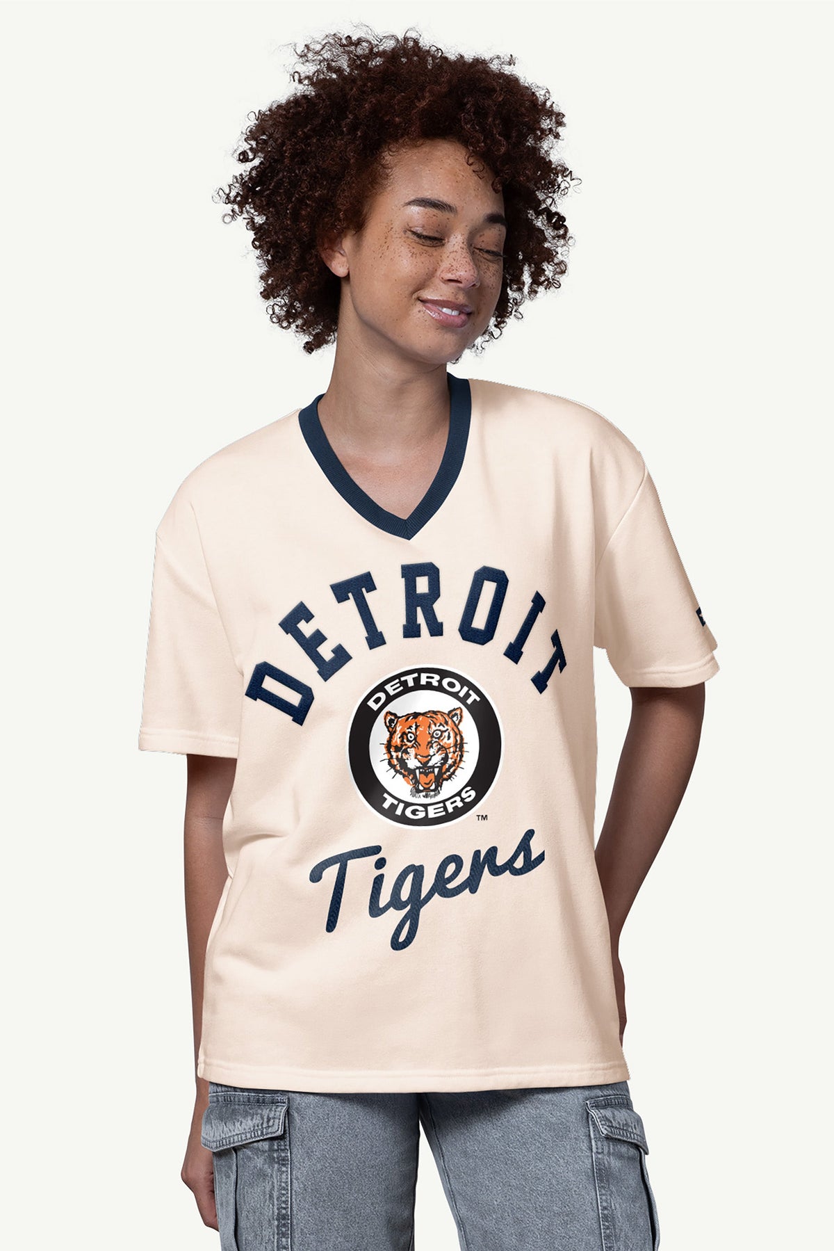 WOMENS DETROIT TIGERTS V-NECK SHORT SLEEVE T SHIRT