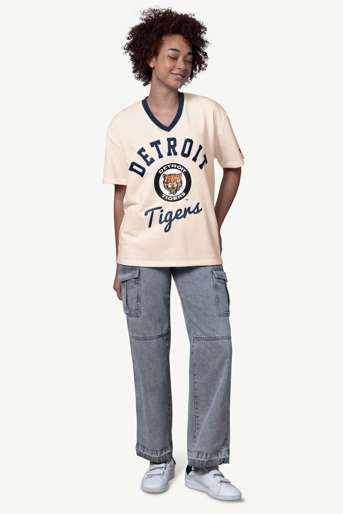 WOMENS DETROIT TIGERTS V-NECK SHORT SLEEVE T SHIRT