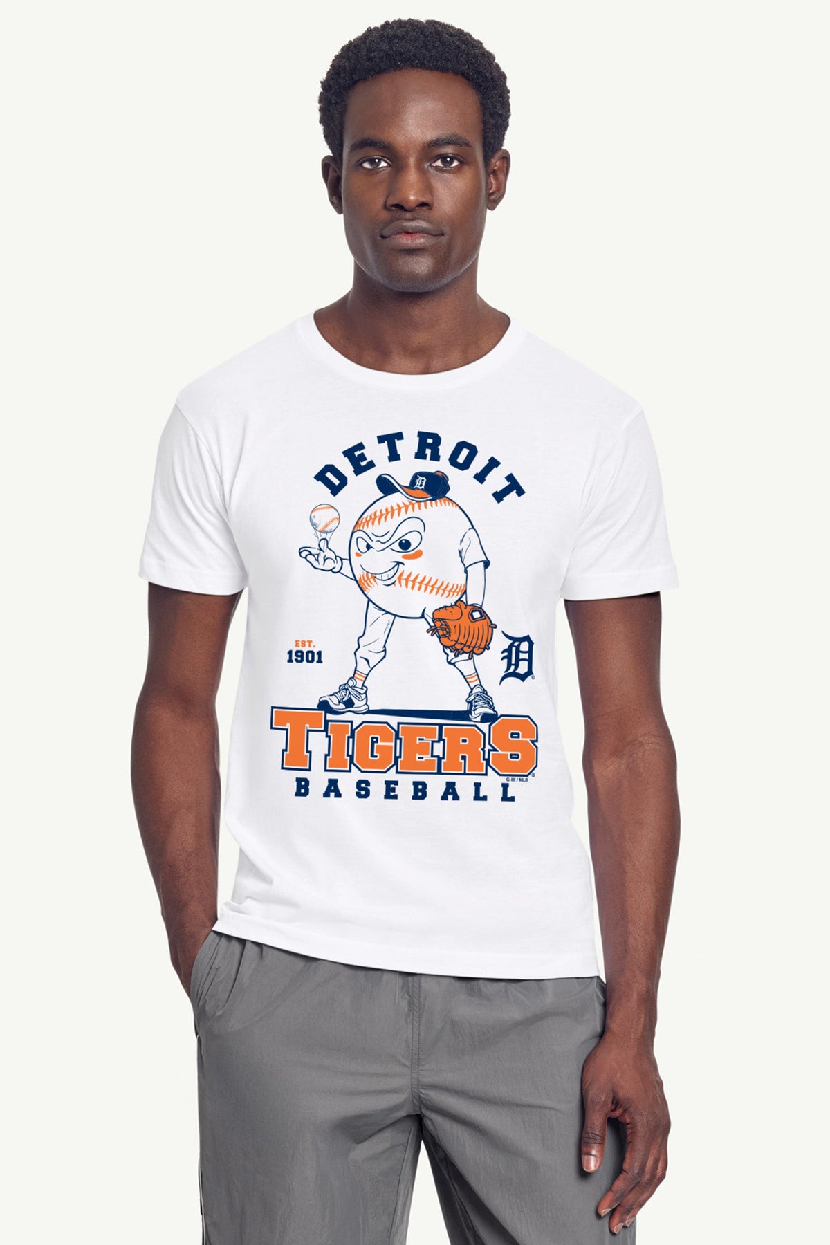 MENS DETROIT TIGERS BASEBALL CHARACTER SHORT SLEEVE T SHIRT