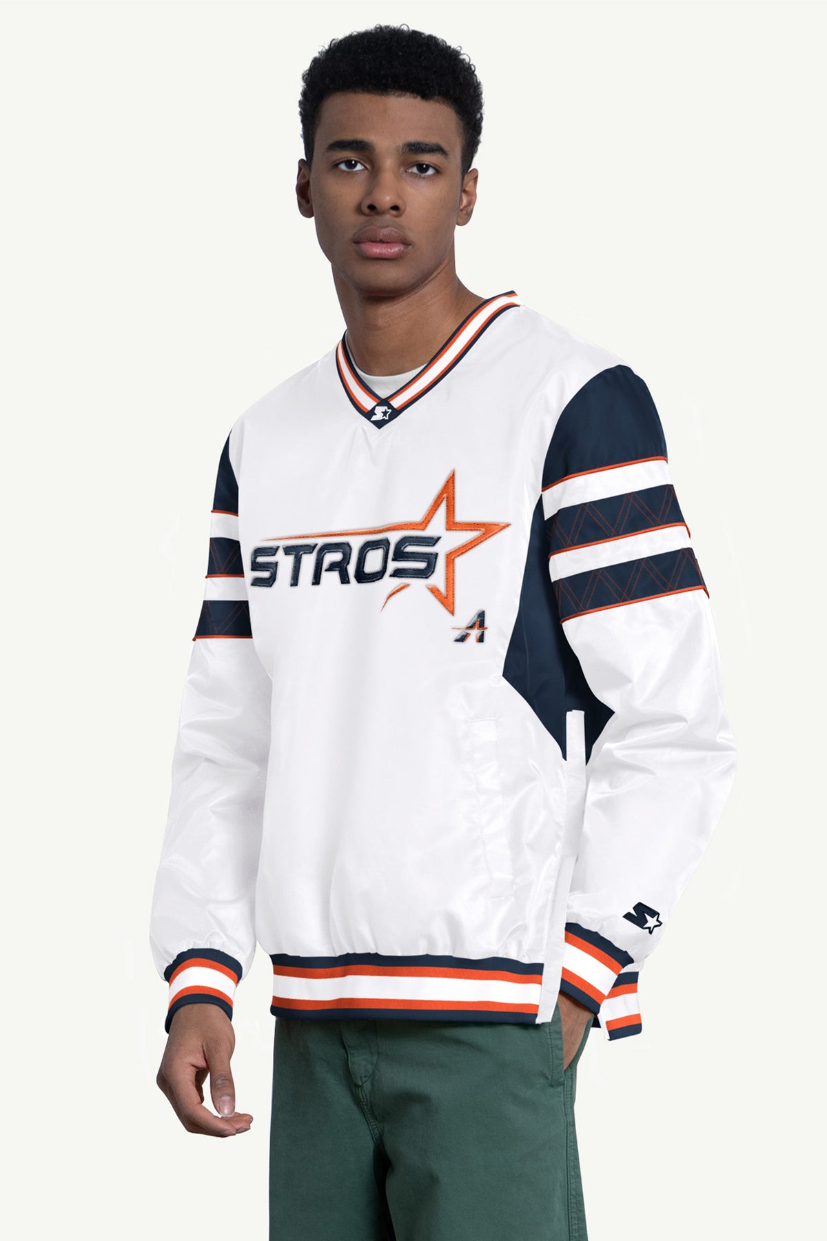 MENS HOUSTON ASTROS ENFORCER V-NECK PULLOVER JACKET