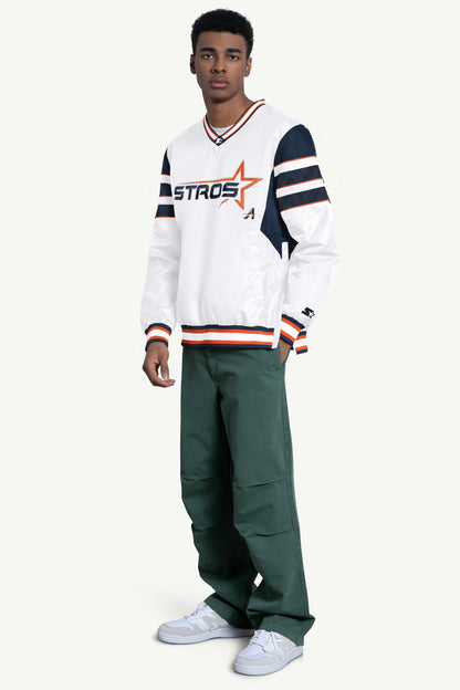 MENS HOUSTON ASTROS ENFORCER V-NECK PULLOVER JACKET