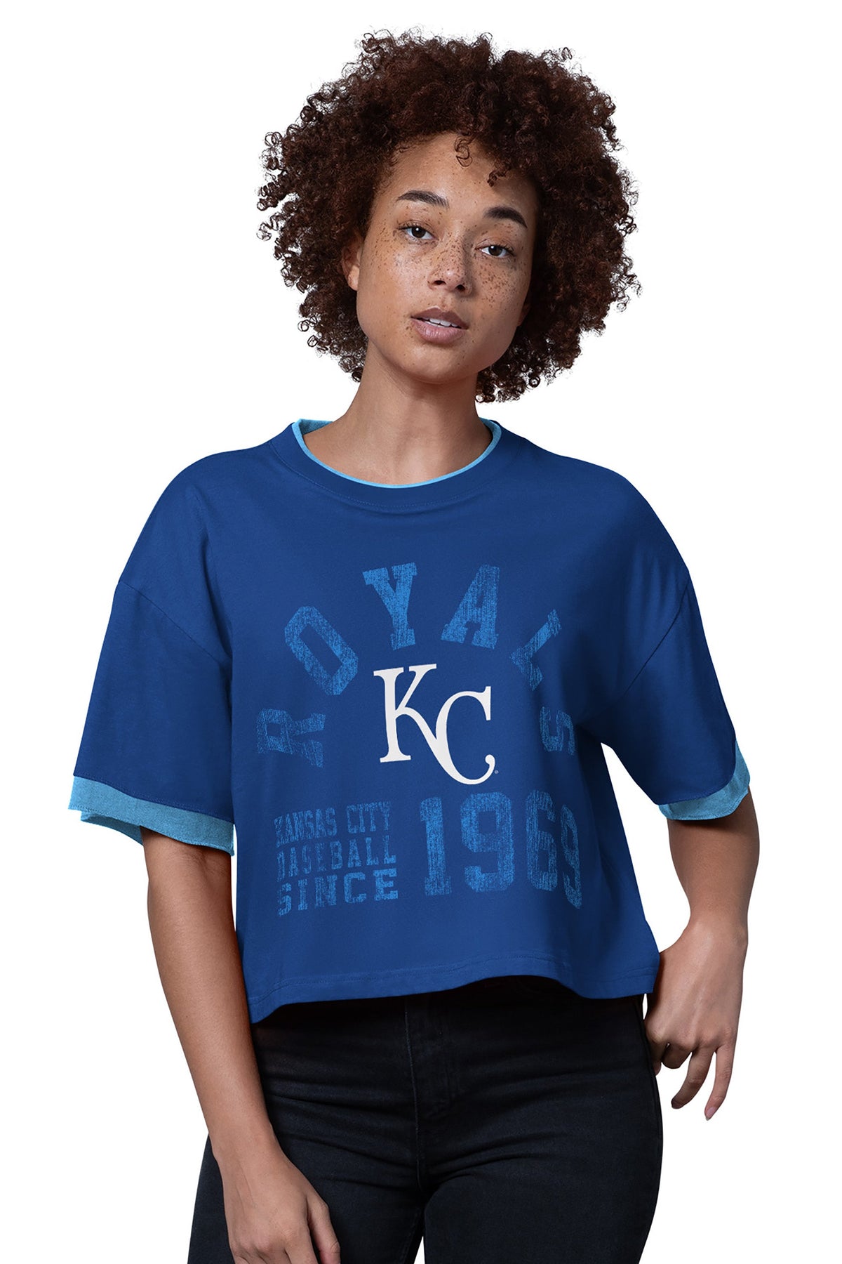 WOMENS KANSAS CITY ROYALS CROPPED T SHIRT