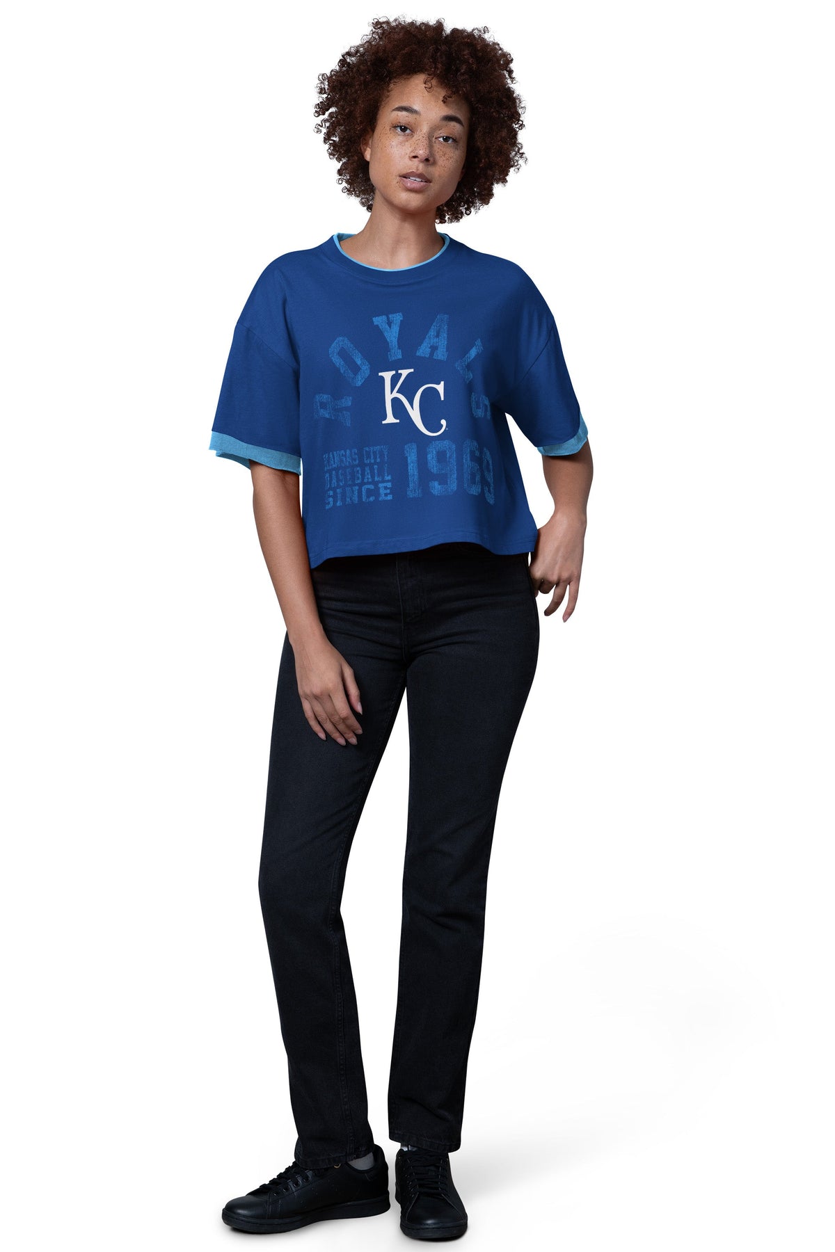 WOMENS KANSAS CITY ROYALS CROPPED T SHIRT