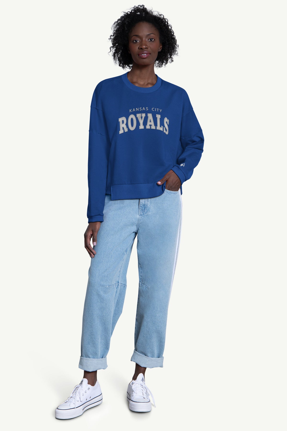 WOMENS KANSAS CITY ROYALS CREW NECK SWEATSHIRT
