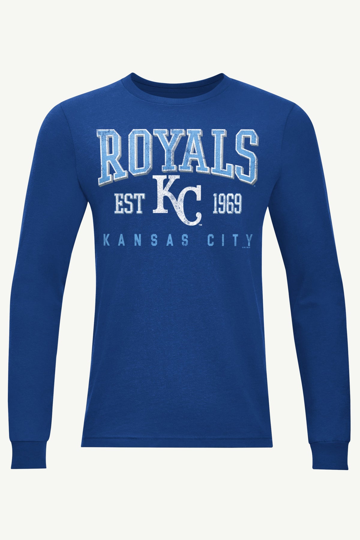 MENS KANSAS CITY ROYALS RETRO LONG SLEEVE T SHIRT