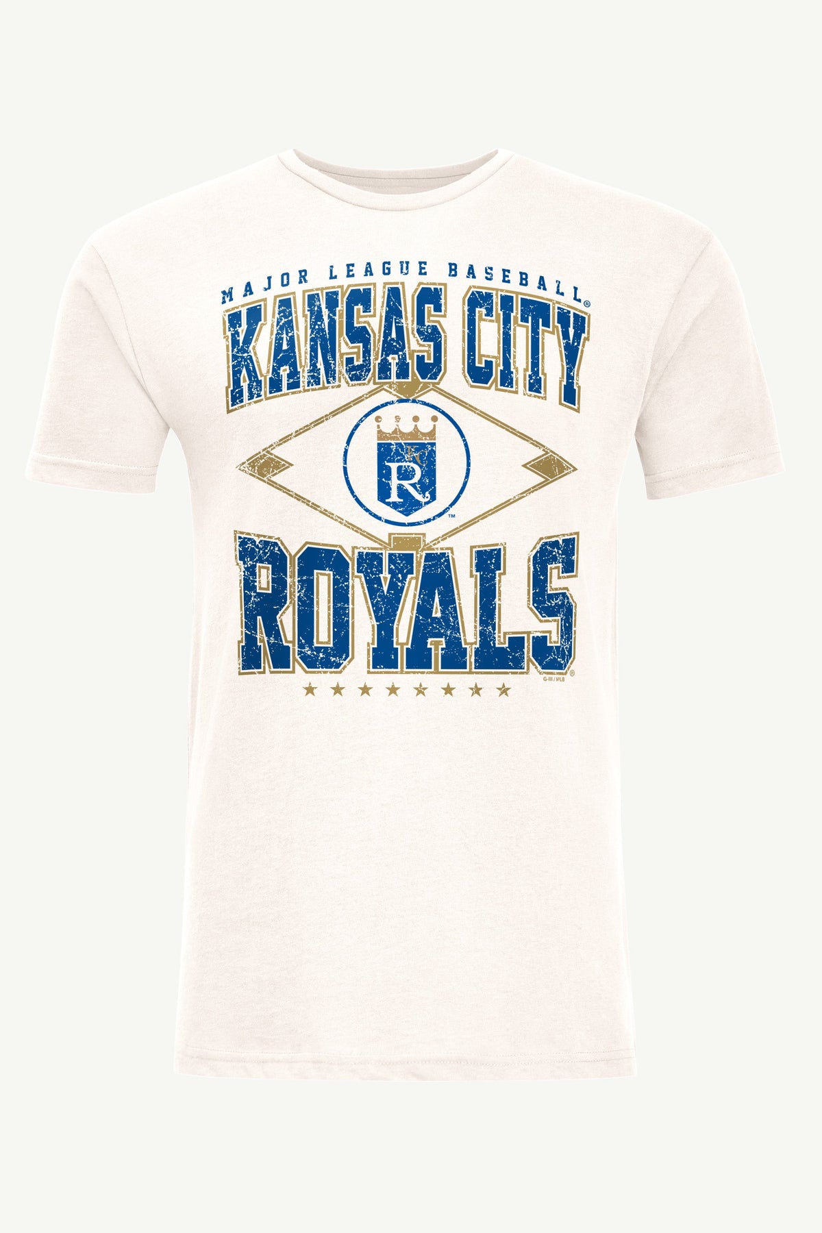 MENS KANSAS CITY ROYALS DISTRESSED COOPERSTOWN DIAMOND SHORT SLEEVE T SHIRT